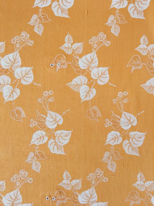 Yellow ticking with leaves. Spain c.1950 - Lot of 3 pieces