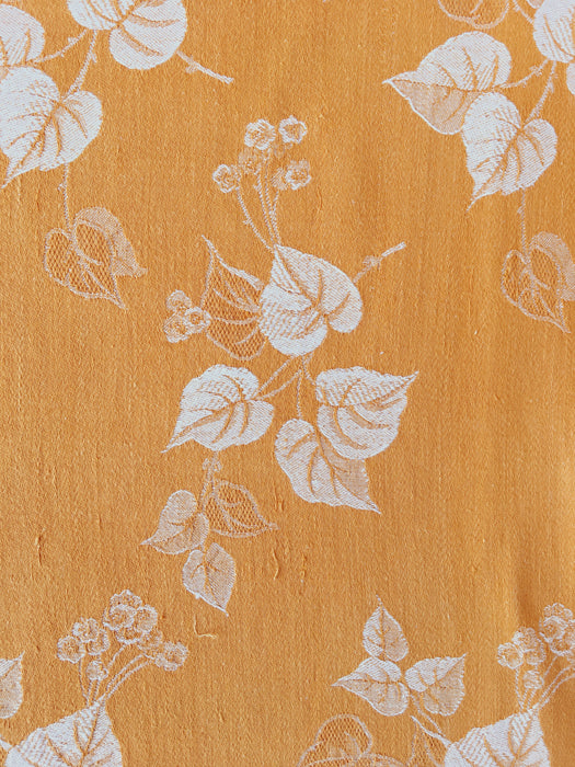 Yellow ticking with leaves. Spain c.1950 - Lot of 3 pieces