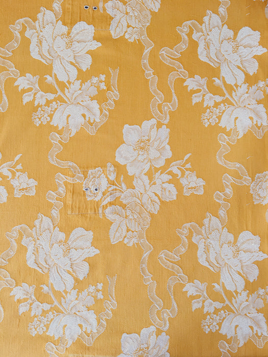 Yellow ticking with big flowers. Spain c.1930 - 50×75 cm
