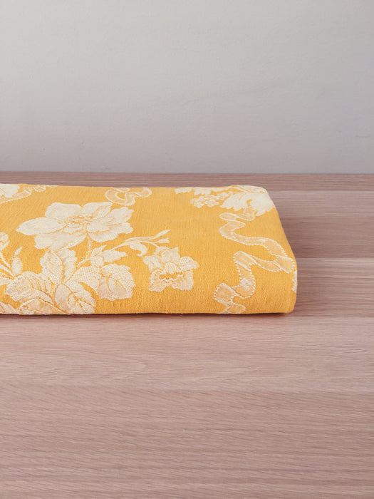 Yellow ticking with big flowers. Spain c.1930 - 50×75 cm