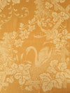 Dijon yellow ticking with swans and flowers. Large panel. Spain c.1900