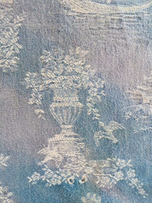 Light blue ticking with Versailles motif. Spain c.1930 - Lot of 3 pieces