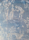 Light blue ticking with Versailles motif. Spain c.1930 - Lot of 3 pieces