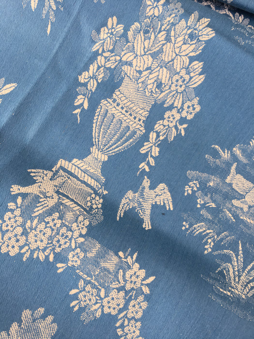 Light blue ticking with Versailles motif. Very rare. The best. Spain c.1900 - 156 cm × 3.8 meters