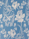 Light blue ticking with large peonies. Spain c.1940 - 154×430 cm