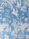 Chinoiserie ticking in light blue. Spain c.1950 - 48×85 cm