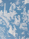 Chinoiserie ticking in light blue. Spain c.1950 - 48×85 cm