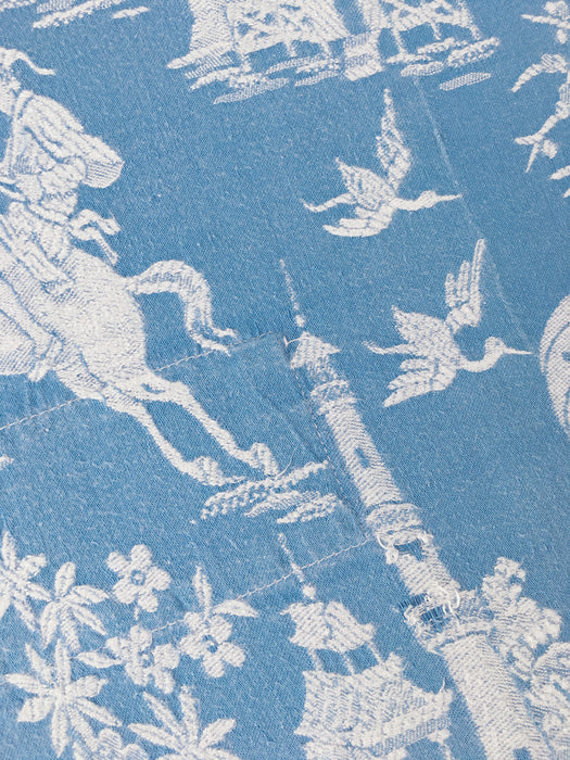 Chinoiserie ticking in light blue. Spain c.1950 - 48×85 cm