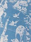 Chinoiserie ticking in light blue. Spain c.1950 - 48×85 cm