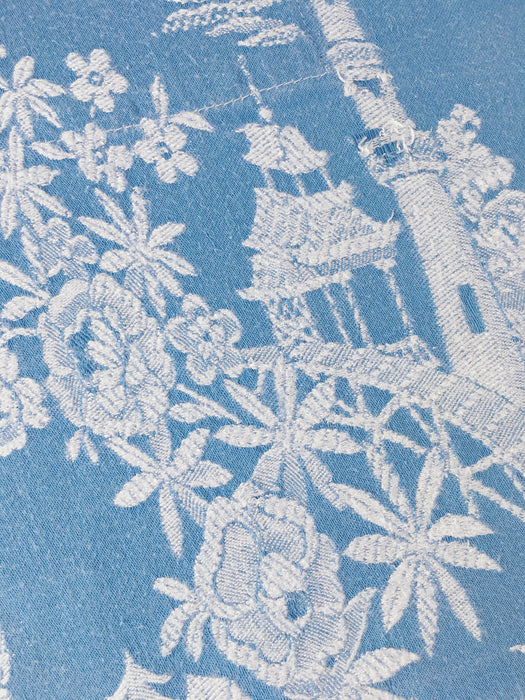Chinoiserie ticking in light blue. Spain c.1950 - 48×85 cm