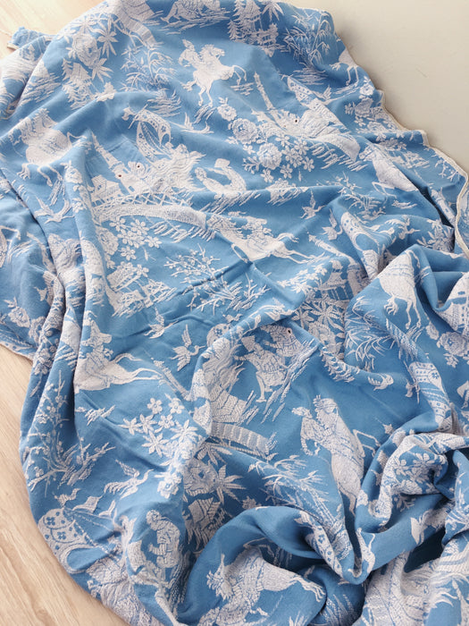 Chinoiserie ticking in light blue. Spain c.1950 - Lot of 3 pieces