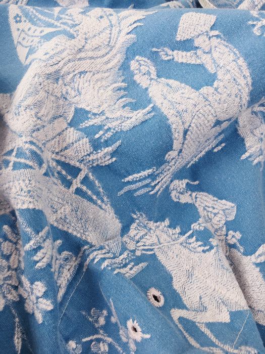 Chinoiserie ticking in light blue. Spain c.1950 - Lot of 3 pieces