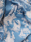 Chinoiserie ticking in light blue. Spain c.1950 - Lot of 3 pieces