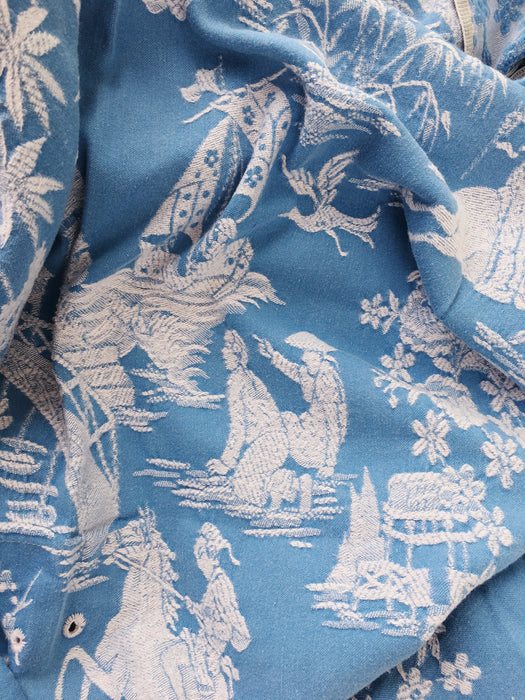 Chinoiserie ticking in light blue. Spain c.1950 - Lot of 3 pieces