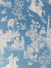 Chinoiserie ticking in light blue. Spain c.1950 - Lot of 3 pieces