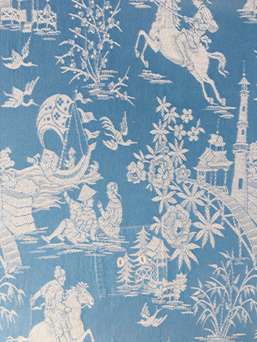 Chinoiserie ticking in light blue. Spain c.1950 - Lot of 3 pieces
