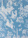 Chinoiserie ticking in light blue. Spain c.1950 - 152×160 cm