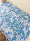 Chinoiserie ticking in light blue. Spain c.1950 - 152×160 cm