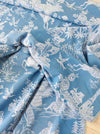 Chinoiserie ticking in light blue. Spain c.1950 - 152×160 cm