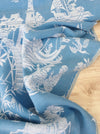 Chinoiserie ticking in light blue. Spain c.1950 - 152×160 cm