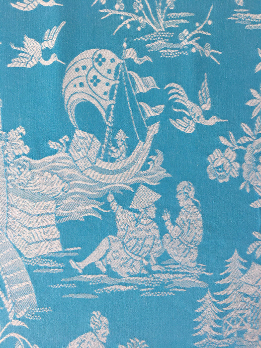 Chinoiserie ticking in blue. Spain c.1950 - Lot of 2 pieces 
