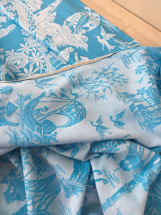 Chinoiserie ticking in blue. Spain c.1950 - Lot of 2 pieces 