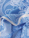 Light blue ticking with ribbons and peonies. Spain c.1940 - Lot of 2 pieces