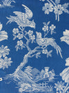Cobalt blue ticking with birds talking. Spain c.1940 - Lot of 2 pieces