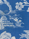 Cobalt blue ticking with birds talking. Spain c.1940 - Lot of 2 pieces