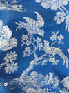 Cobalt blue ticking with birds talking. Spain c.1940 - Lot of 2 pieces