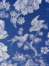 Cobalt blue ticking with birds talking. Spain c.1940 - Lot of 2 pieces