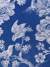 Cobalt blue ticking with birds talking. Spain c.1940 - Lot of 2 pieces