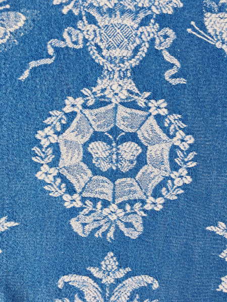 Blue Scenic Antique European Ticking Fabric Recovered Panels REC-DA-AZUL-025 - Ticking Depot