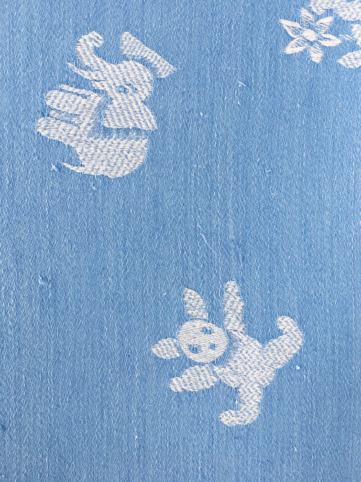 Light blue ticking with childlike patterns. Very rare! Spain c.1900 - 144×72 cm 