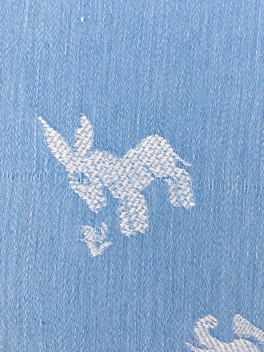 Light blue ticking with childlike patterns. Very rare! Spain c.1900 - 144×72 cm 