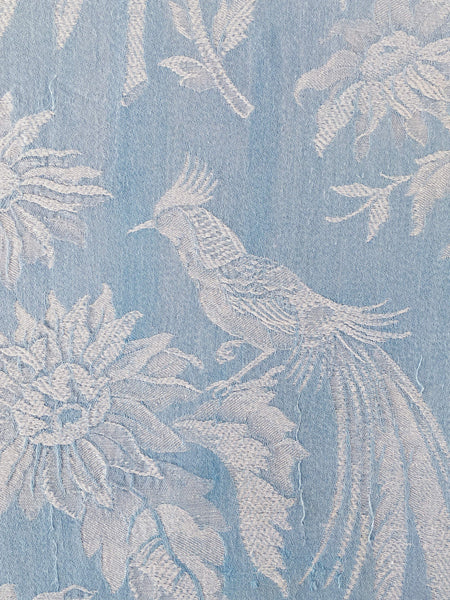 Blue Birds Antique European Ticking Fabric Recovered Panels REC-DA-AZUL-029 - Ticking Depot