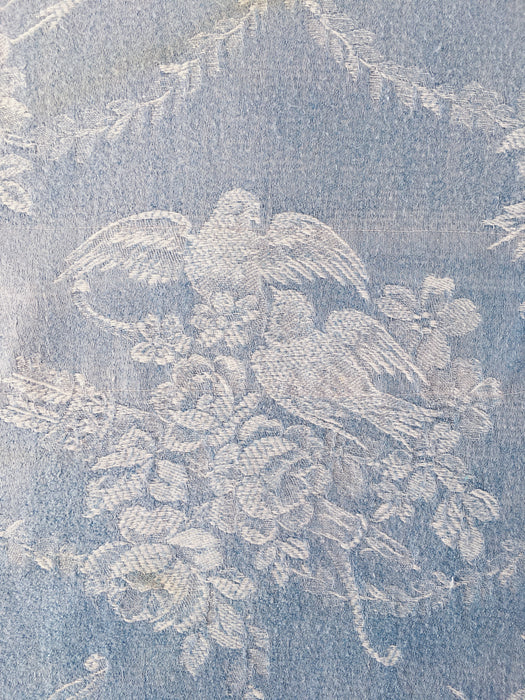 Blue ticking with cute cupids. Spain c.1920 - 76×113 cm