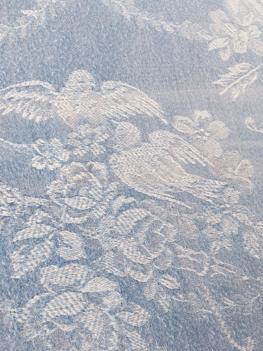 Blue ticking with cute cupids. Spain c.1920 - 76×113 cm