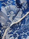 Cobalt blue ticking with cute cupids. Spain c.1940 - 55×141 cm