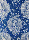 Cobalt blue ticking with cute cupids. Spain c.1940 - 55×141 cm