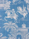 Blue ticking with dancer and musician. Spain c.1930 - 76×65 cm
