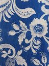 Ticking in cobalt blue with flowers. Spain c.1900 - 41×130 cm