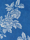 Blue cobalt ticking with clusters of flowers. Spain c.1950 - 100×84 cm