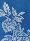 Blue cobalt ticking with clusters of flowers. Spain c.1950 - 100×84 cm