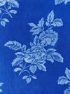 Blue cobalt ticking with clusters of flowers. Spain c.1950 - Lot of 4 pieces