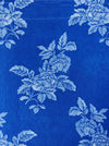 Blue cobalt ticking with clusters of flowers. Spain c.1950 - Lot of 4 pieces
