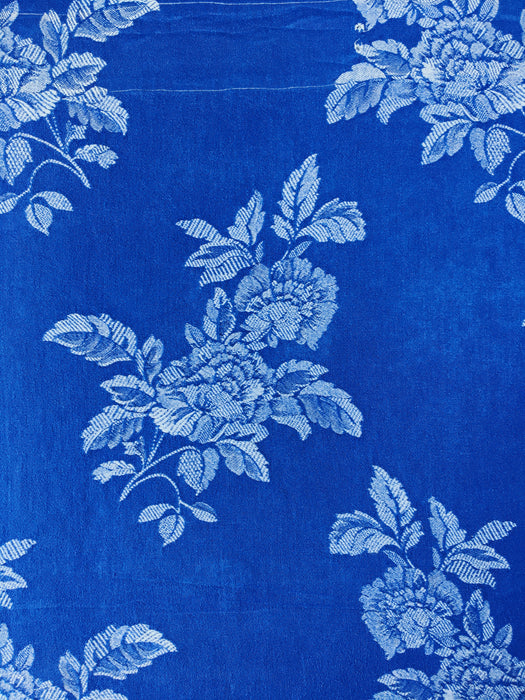 Blue cobalt ticking with clusters of flowers. Spain c.1950 - Lot of 4 pieces