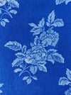 Blue cobalt ticking with clusters of flowers. Spain c.1950 - Lot of 4 pieces