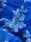 Blue cobalt ticking with clusters of flowers. Spain c.1950 - Lot of 4 pieces