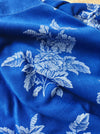 Blue cobalt ticking with clusters of flowers. Spain c.1950 - Lot of 4 pieces